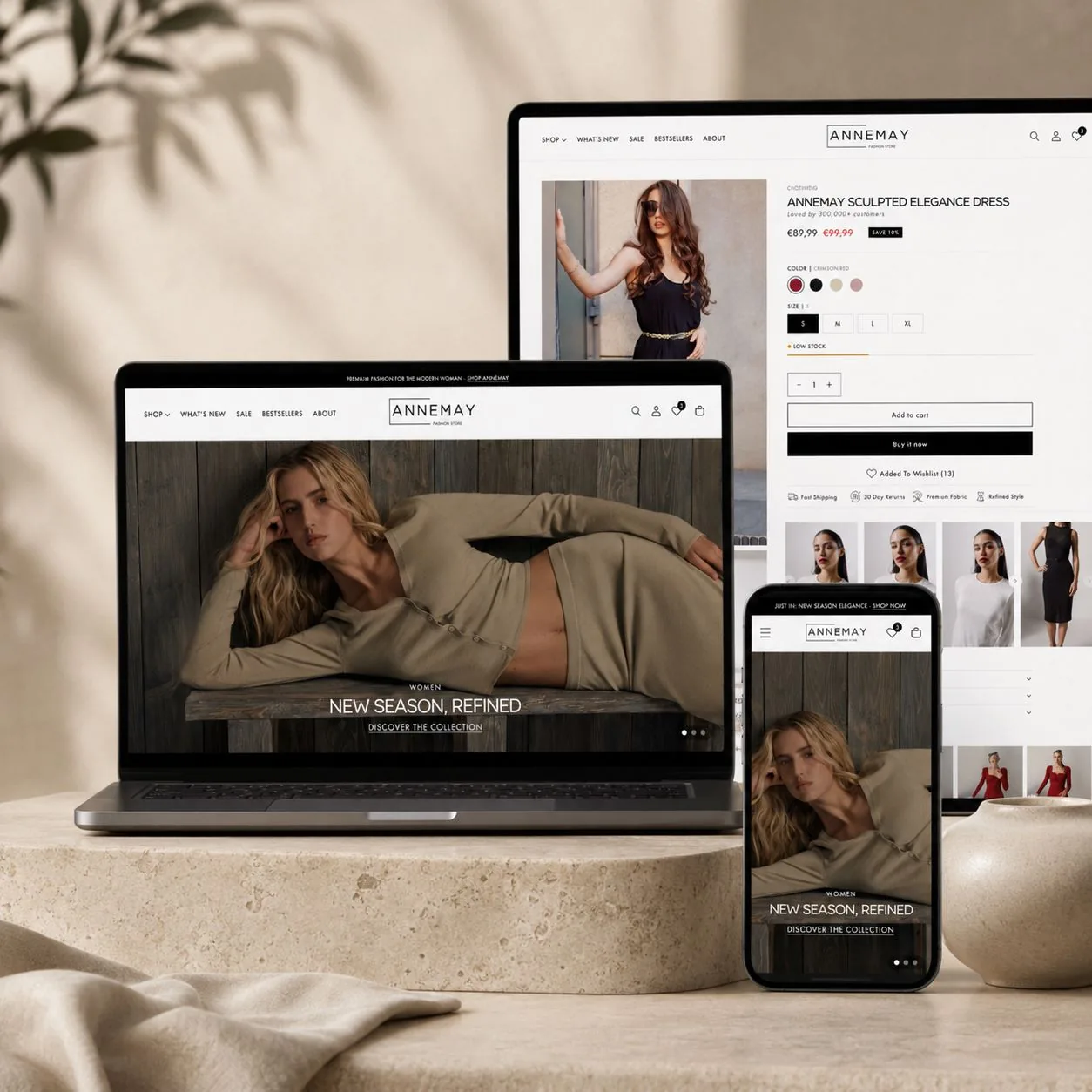 Annemay Shopify storefront — Kartlyx ecommerce portfolio