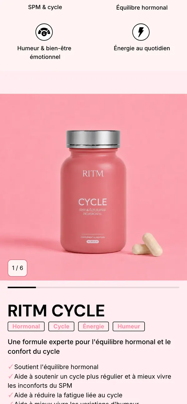 Ritm Shopify store on mobile, designed and built by Kartlyx