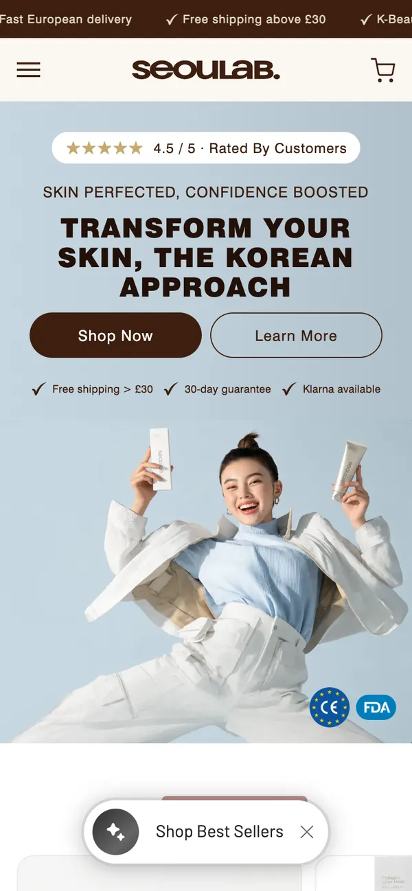 Seoulab Shopify store on mobile, designed and built by Kartlyx